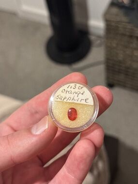 Orange Sapphire 1.3 Carat Oval Gemstone